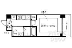 エステムプラザ京都聚楽第雅邸 1Kの間取図画像