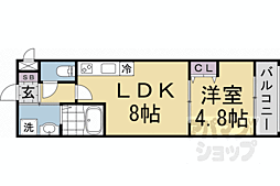 Pilina山科西野 1LDKの間取図画像
