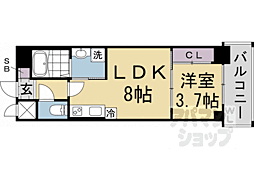 アリアント 京都 1LDKの間取図画像