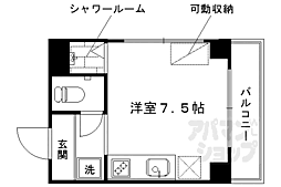 エスポワール里西 ワンルームの間取図画像