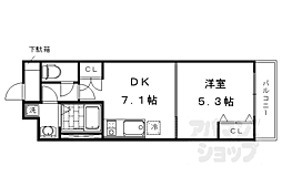 アクール吉祥院 1DKの間取図画像