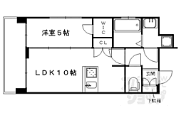 CRYSTALGLANZ京都西大路 1LDKの間取図画像