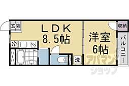 洛西マンション 1LDKの間取図画像
