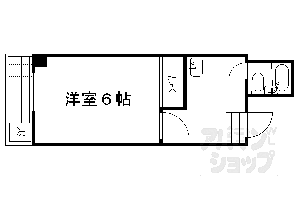 京都府京都市上京区丸太町通千本東入中務町(賃貸マンション1K・5階・19.19㎡)の写真 その2