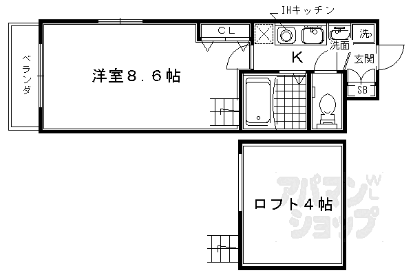 京都府京都市右京区西院巽町(賃貸マンション1K・9階・38.00㎡)の写真 その2