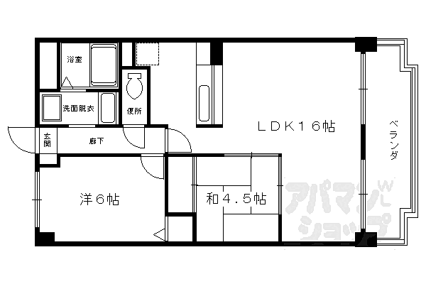 京都府京都市右京区西京極午塚町(賃貸マンション2LDK・3階・56.91㎡)の写真 その2