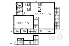 京都府京都市右京区梅津中村町（賃貸アパート1LDK・2階・55.00㎡） その2