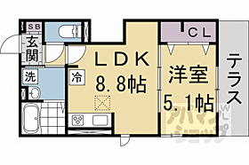 京都府京都市右京区嵯峨天龍寺今堀町（賃貸アパート1LDK・3階・34.46㎡） その2