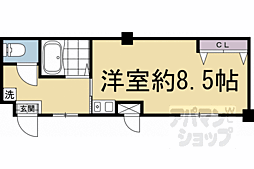 JR山陰本線 円町駅 徒歩6分の賃貸マンション 2階1Kの間取り