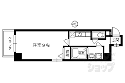ビレイユ眞英烏丸五条 6階1Kの間取り
