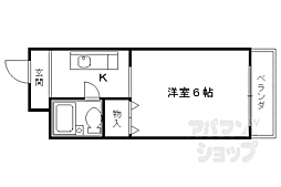 JR山陰本線 太秦駅 徒歩10分の賃貸マンション 4階1Kの間取り