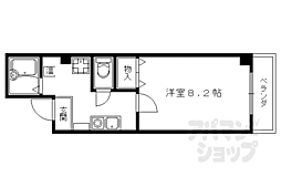 京都市営烏丸線 今出川駅 徒歩20分の賃貸マンション 3階1Kの間取り