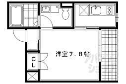 京福電気鉄道北野線 北野白梅町駅 徒歩10分の賃貸マンション 3階1Kの間取り