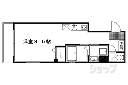 グランディール烏丸 4階ワンルームの間取り