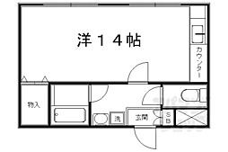 京都市営烏丸線 鞍馬口駅 徒歩6分の賃貸マンション 1階ワンルームの間取り