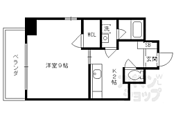 JR東海道・山陽本線 西大路駅 徒歩10分の賃貸マンション 10階1Kの間取り