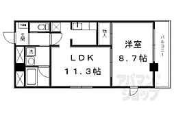 ヴァンウエスト 1LDKの間取図画像