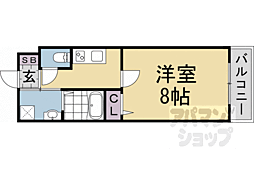 JR山陰本線 二条駅 徒歩5分の賃貸マンション 4階1Kの間取り