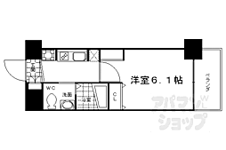 JR東海道・山陽本線 西大路駅 徒歩9分の賃貸マンション 4階1Kの間取り