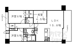 JR山陰本線 二条駅 徒歩10分の賃貸マンション 3階3LDKの間取り