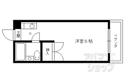 JR山陰本線 太秦駅 徒歩1分の賃貸マンション 2階1Kの間取り