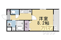 クオリエ丹波口 1Kの間取図画像