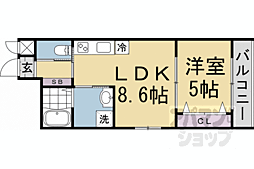 LeiUmekoji 1LDKの間取図画像