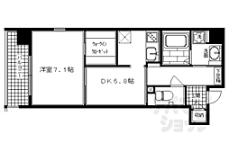 アスヴェル京都烏丸五条 1DKの間取図画像