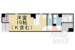 アベニューサイド五条 ワンルームの間取図画像
