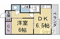 ボナール三条高倉 1DKの間取図画像