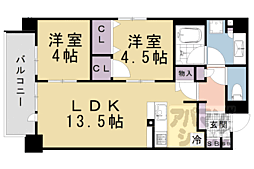 ルーシア京都烏丸御池 2LDKの間取図画像