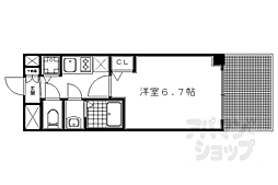 プレサンス京都五条天使突抜 1Kの間取図画像