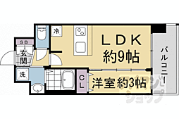 プレサンスTHEKYOTO粋都 1LDKの間取図画像