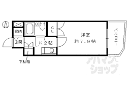 アクシルコート京都二条イースト棟 1Kの間取図画像