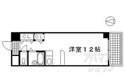 メゾンデュカルム 1Kの間取図画像