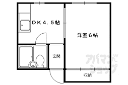 グランディール朱雀 1DKの間取図画像