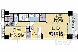 ファインレジデンス京都五条通 2LDKの間取図画像