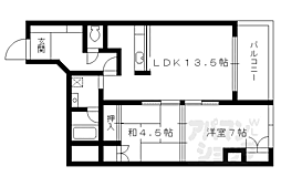 ラフィーネ御池 2LDKの間取図画像