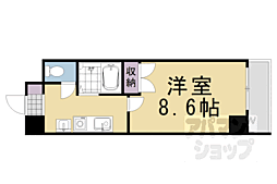 ヴィアーレ四条大宮 1Kの間取図画像