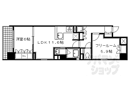 リーガル京都烏丸東 1SLDKの間取図画像