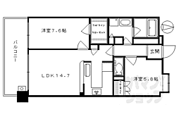 リーガル京都烏丸五条通り 2LDKの間取図画像