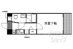 クレストコート二条城北 1Kの間取図画像