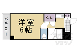 ノアズアーク京都朱雀 1Kの間取図画像