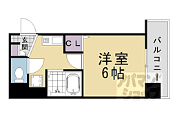 エステムコート京都烏丸 1Kの間取図画像