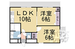 オパス四条 2LDKの間取図画像