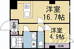 ピースフル・京都 1LDKの間取図画像