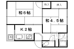 春日マンション D3 3階2Kの間取り