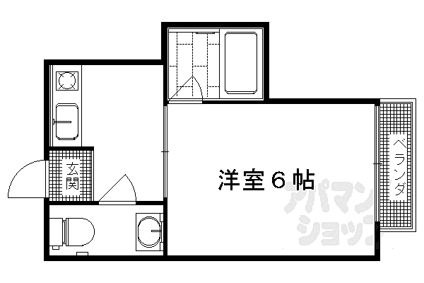 レディースハイツ西ノ京 303｜京都府京都市中京区西ノ京馬代町(賃貸アパート1K・3階・19.00㎡)の写真 その2