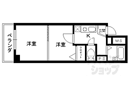 アルティスタ三条 2Kの間取図画像