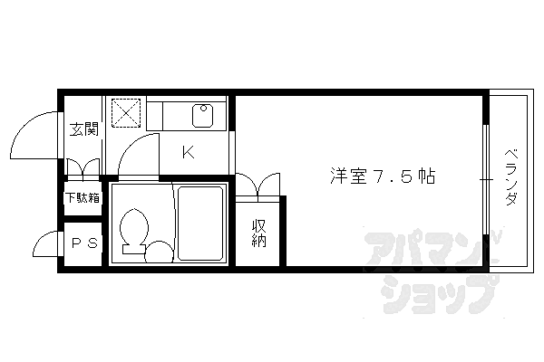 メゾン・ド・ハラ 313｜京都府京都市右京区西京極東池田町(賃貸マンション1K・3階・19.44㎡)の写真 その2